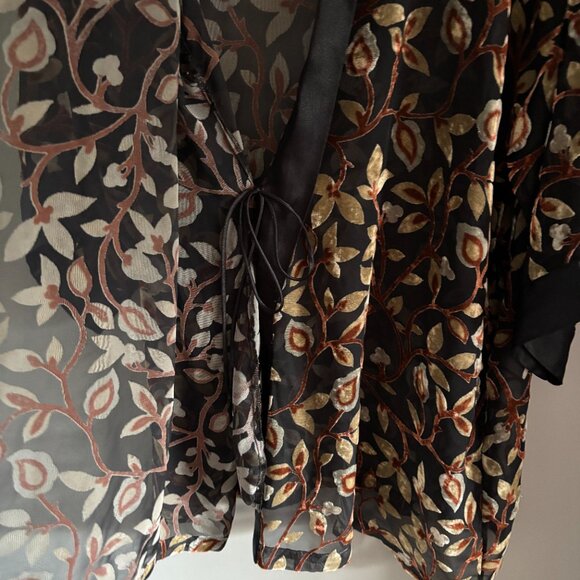 Vanity Fair Velvet Burnout Kimono Robe - Picture 5 of 15